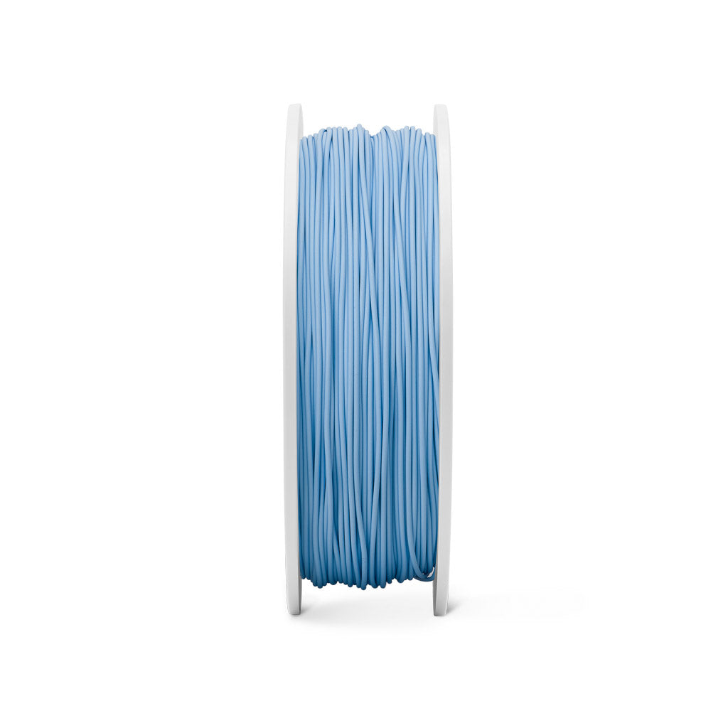 Fiberlogy Matte PLA Pastel Blue Filament, Filamentspule Vorderansicht