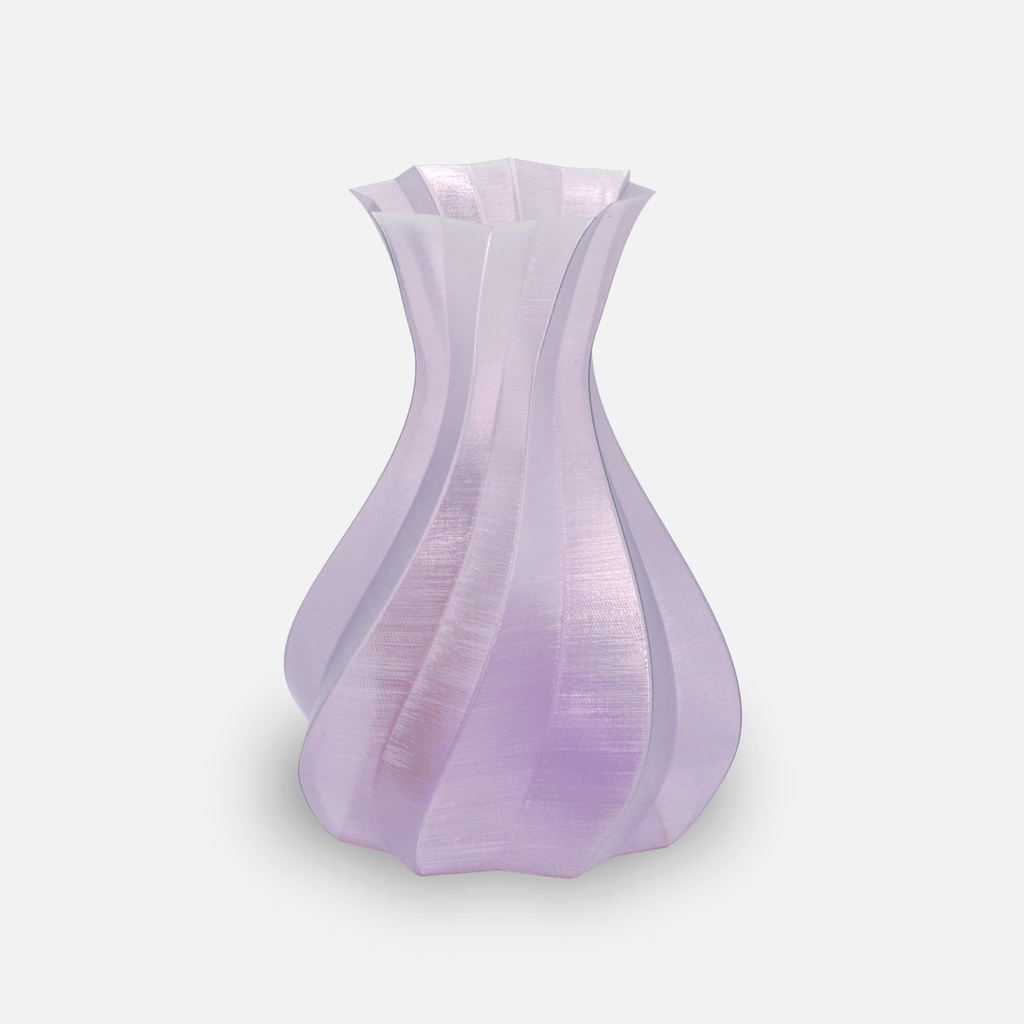 Recycling Fabrik Translucent Lavender rPLA Premium – gedruckte Vase aus transluzentem Filament