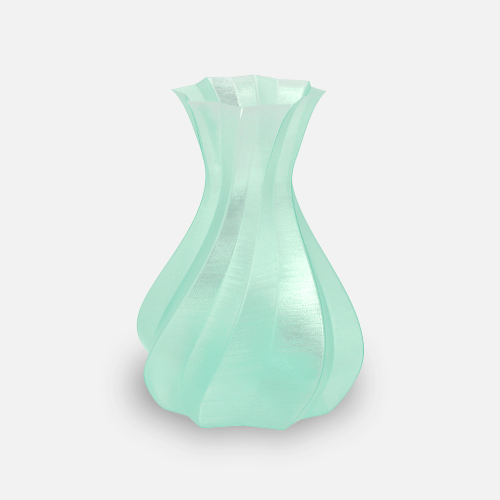 Recycling Fabrik Translucent Pear rPLA Premium – gedruckte Vase aus transluzentem Filament
