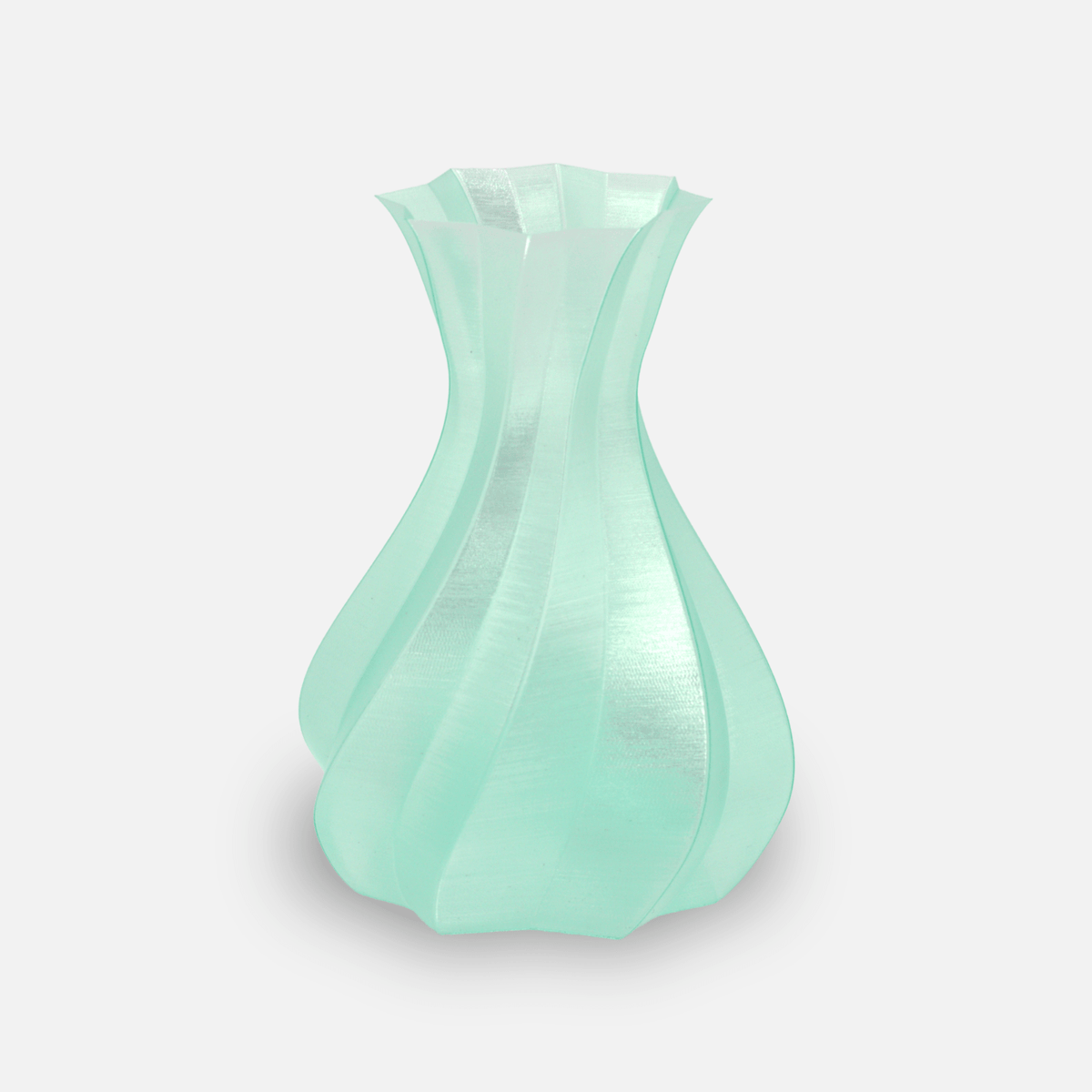 Recycling Fabrik Translucent Pear rPLA Premium – gedruckte Vase aus transluzentem Filament