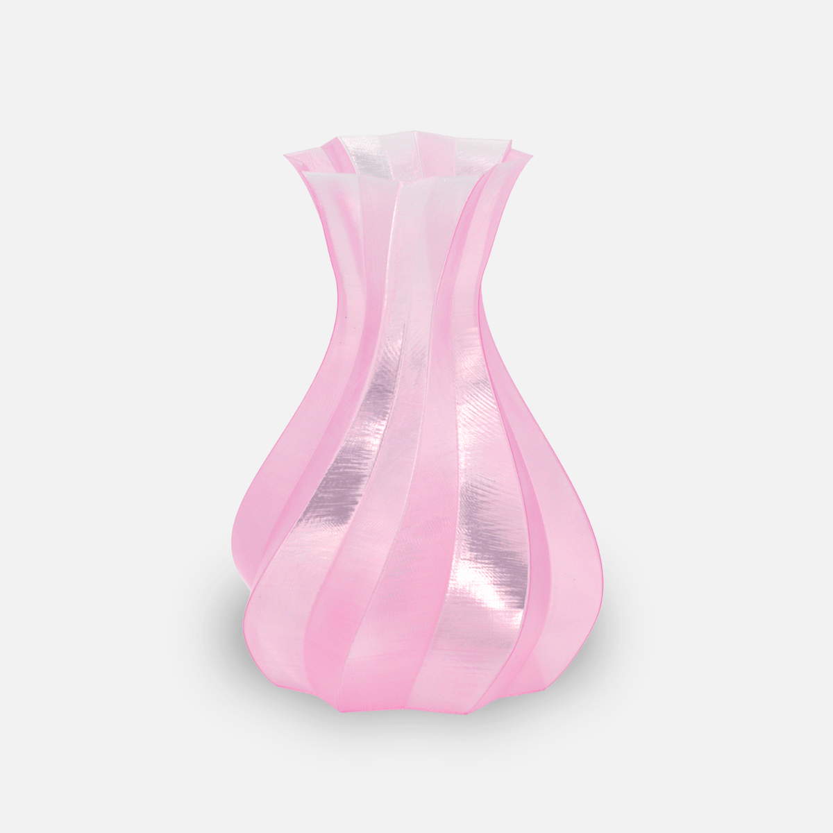 Recycling Fabrik Translucent Rose rPLA Premium – gedruckte Vase aus transluzentem Filament