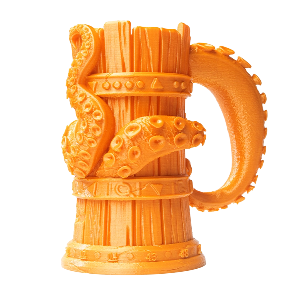 Mit Feinschmelzer PETG Oxford Caramel Filament 3D-gedruckter Krug