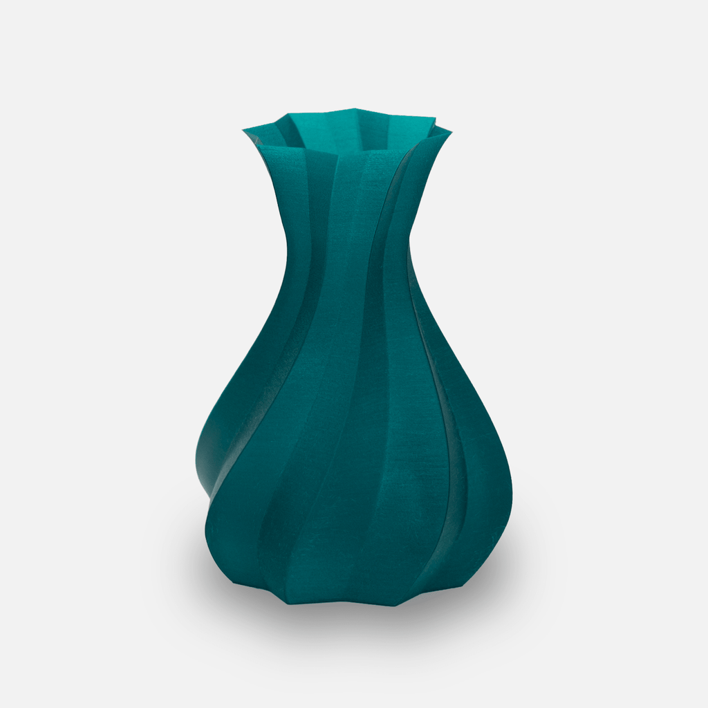 Recycling Fabrik Translucent Dark Emerald rPETG Premium – gedruckte Vase